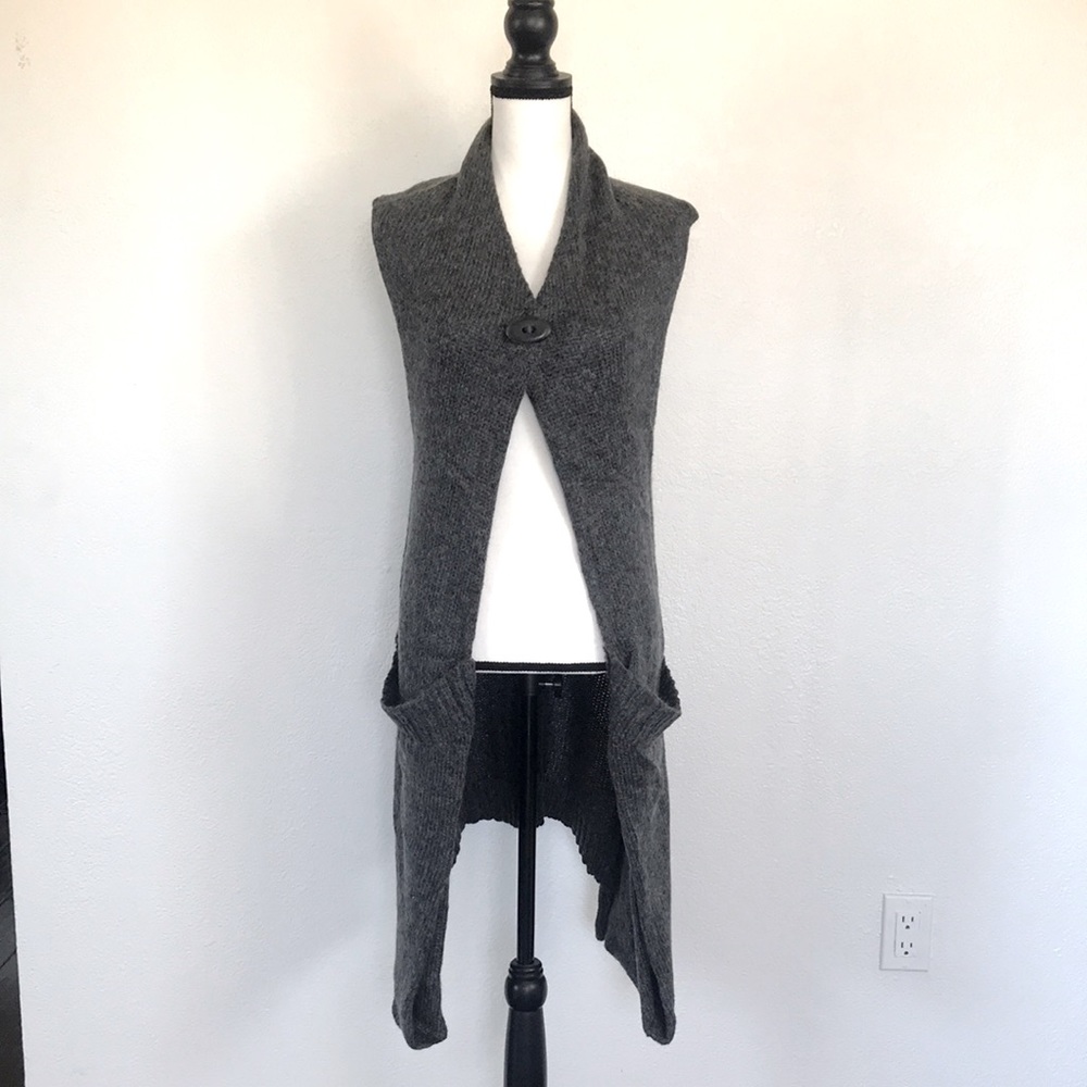 STiLAB Gray Long Wool Mix Vest Never Used Size S